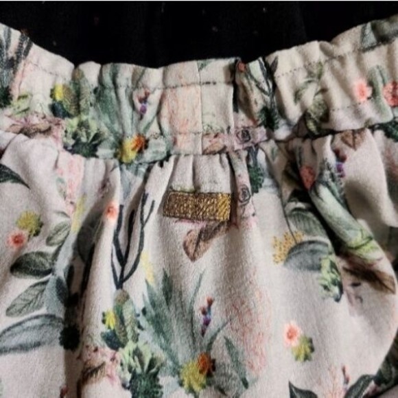 Catimini Reversible Skirt Girls Size 12 Year Elastic Waist Stars Cactus Flowers - Picture 14 of 16